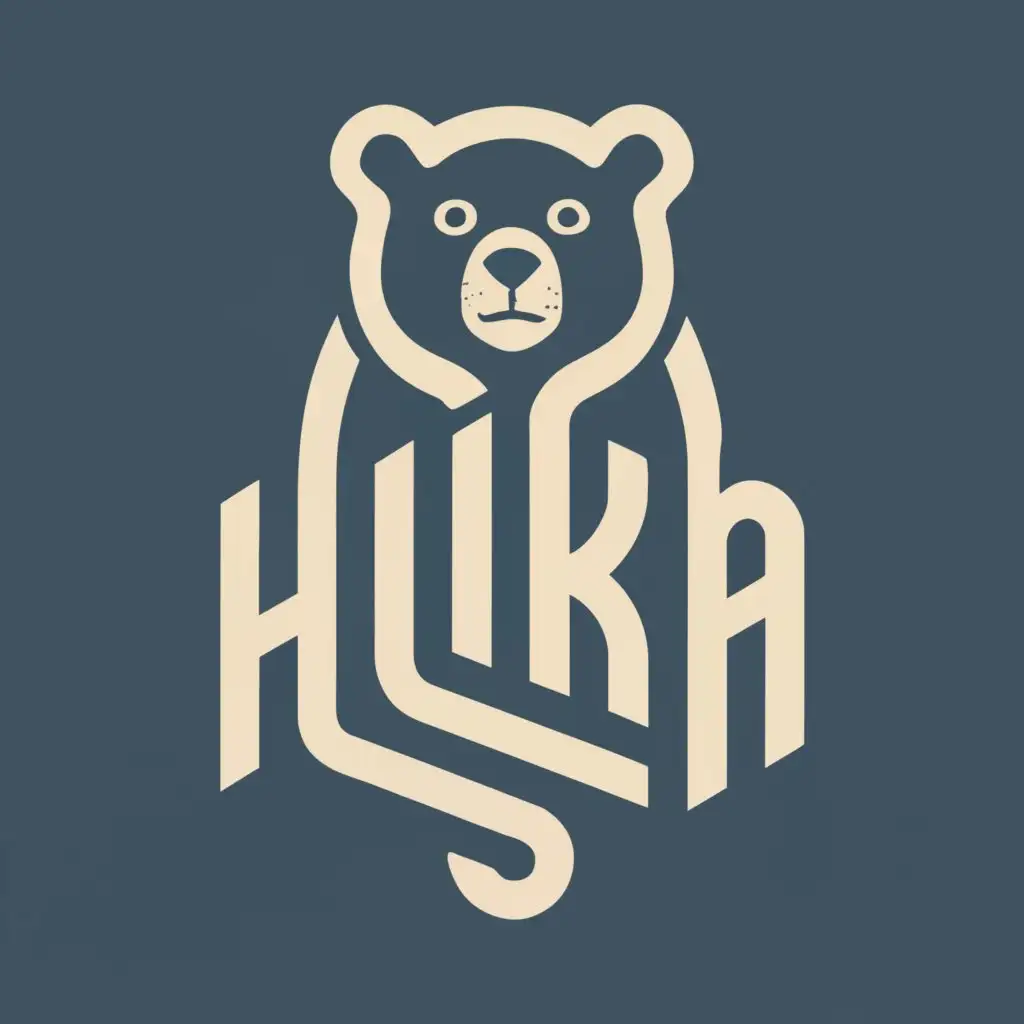 LOGO-Design-For-Huka-Bold-Bear-Symbol-with-Modern-Typography-for-the-Technology-Industry