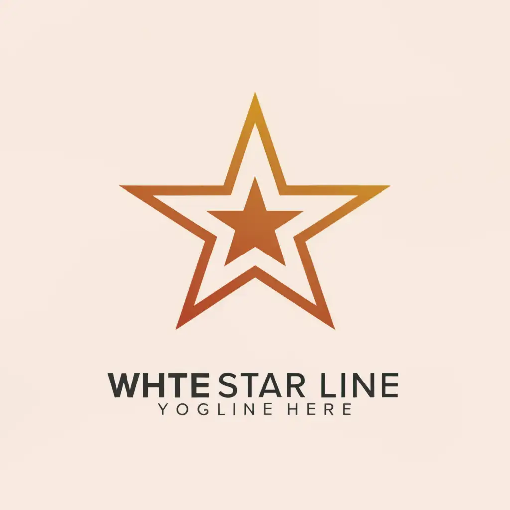 LOGO-Design-For-White-Star-Line-Simple-Star-Symbol-on-a-Clear-Background