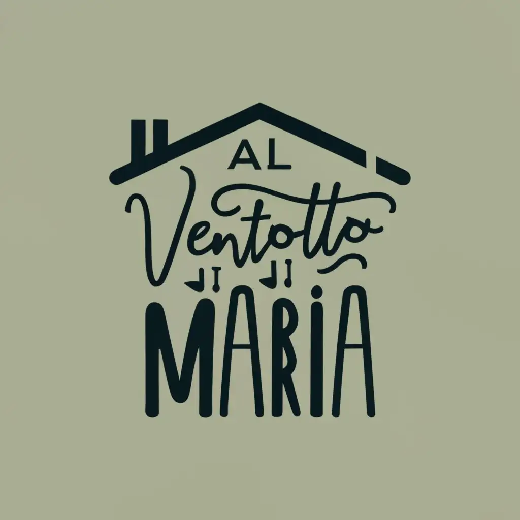 logo, a house, accommodation structure, with the text "Al Ventotto di Maria", typography, be used in Real Estate industry