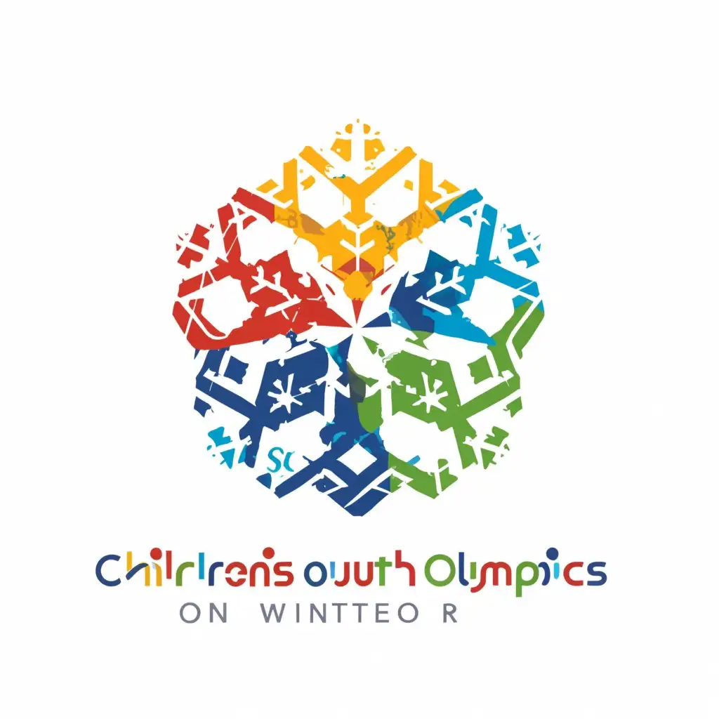 a logo design,with the text "Children's and Youth Olympics", main symbol:winter olympic games,Moderate,be used in Sports Fitness industry,clear background