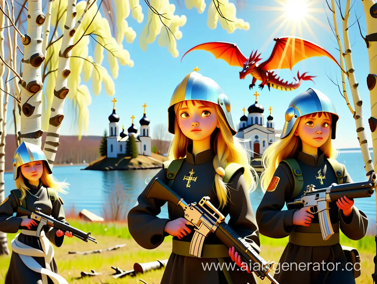 Orthodox-Church-Amidst-Spring-Birches-with-Flying-Dragons-Forgiveness-Sunday-Celebration