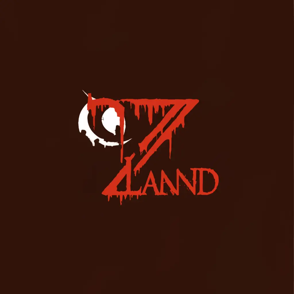 a logo design,with the text "bloody letter Z and below it a bloodied word LanD", main symbol:The letter Z,Moderate,clear background
