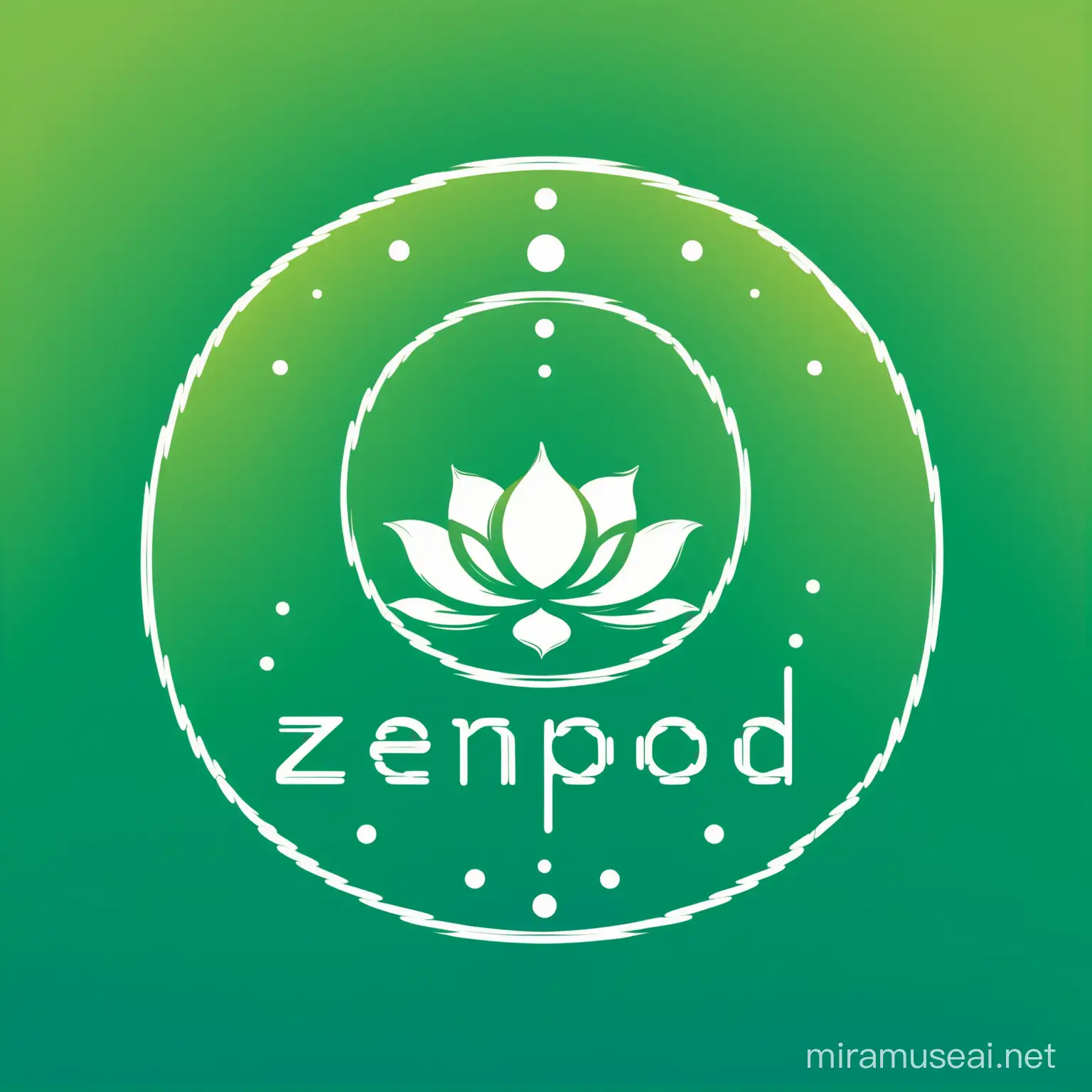 Serenity in Design ZenPod Logo with Lotus Pose Typography