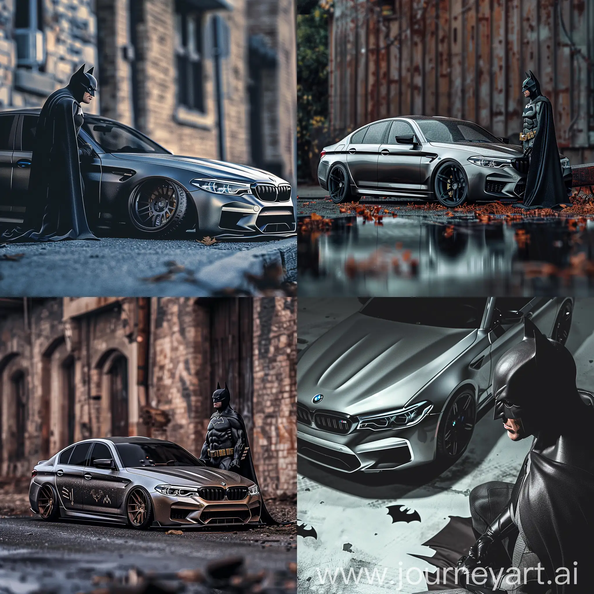 Depression-Batman-Standing-Near-BMW-M5-F90-in-High-Definition-Detail