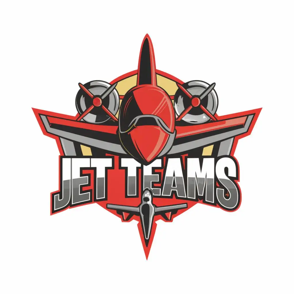 a logo design,with the text "Jet Teams", main symbol:jet,Moderate,clear background and use light red as the color theme