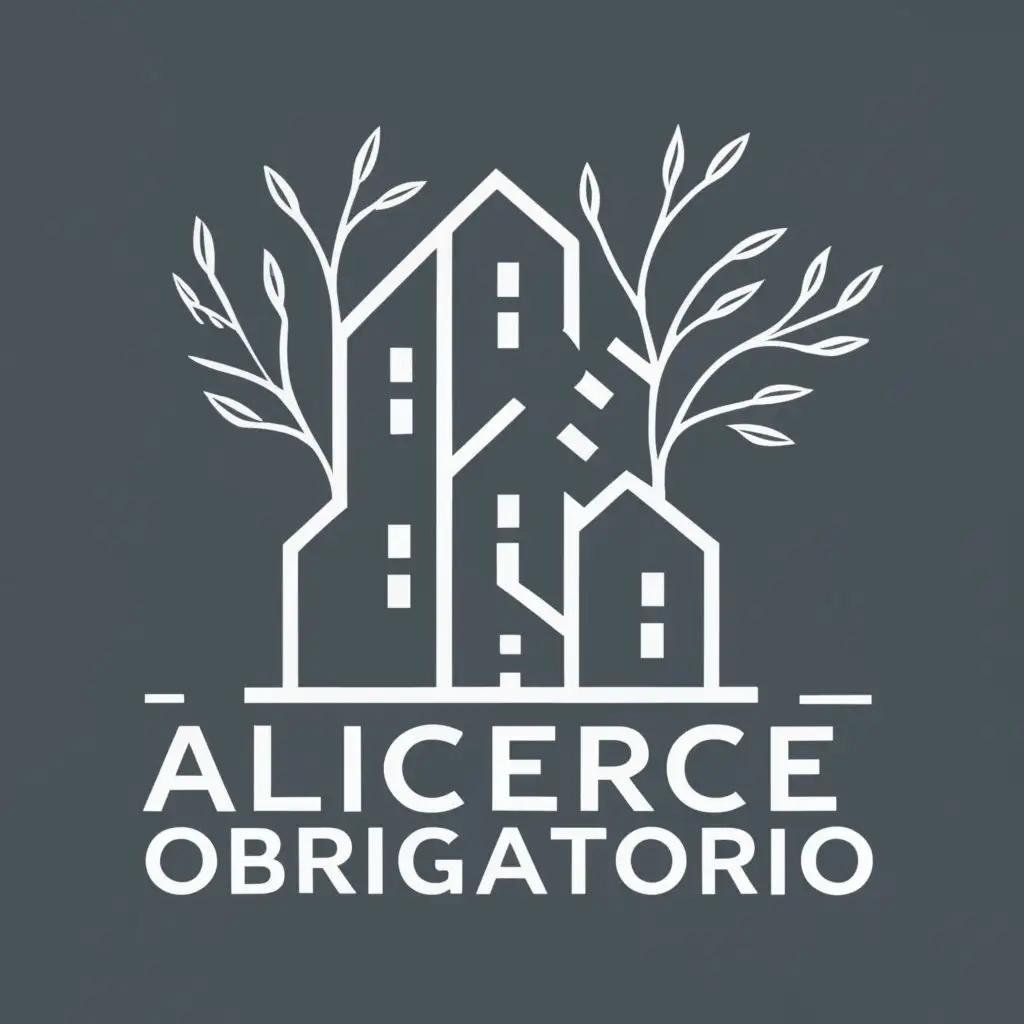logo, house in strong foundations, with the text "Alicerce Obrigatório", typography, be used in Real Estate industry