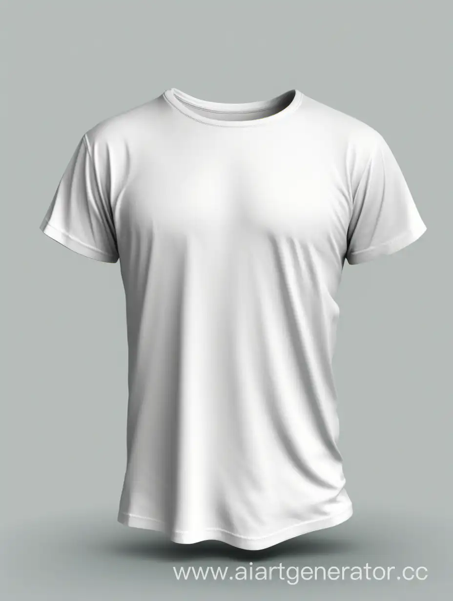 Free PSD white open tshirt with round neck on transparent background