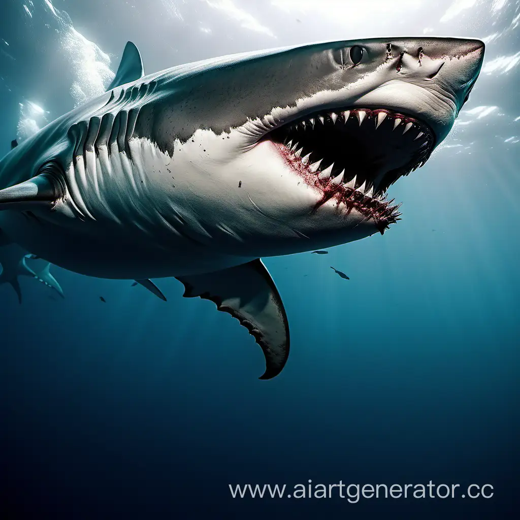 Terrifying-Encounter-Massive-Shark-in-Dark-Waters