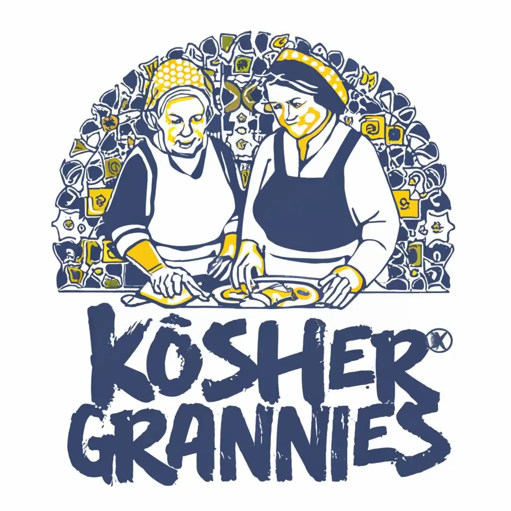 LOGO-Design-for-Kosher-Grannies-Vibrant-Yellow-Blue-Palette-with-Portuguese-Tiles-and-Typography