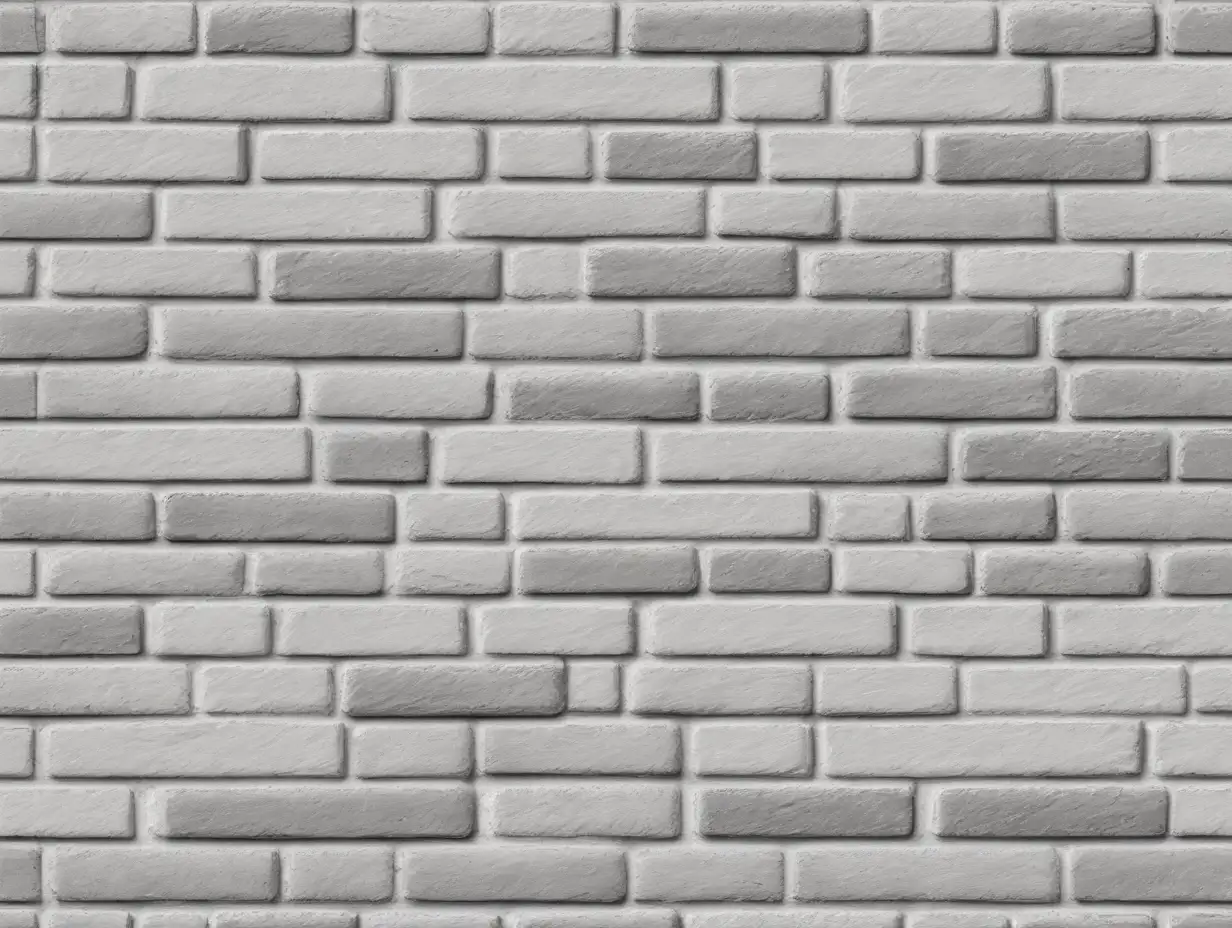 Hyperrealistic Light Gray Large Brick Wall Art