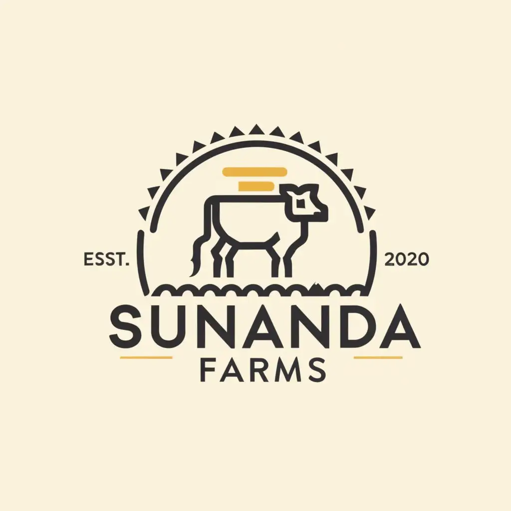 a logo design,with the text "Sunanda Farms", main symbol:dairy ,Moderate,be used in Animals Pets industry,clear background