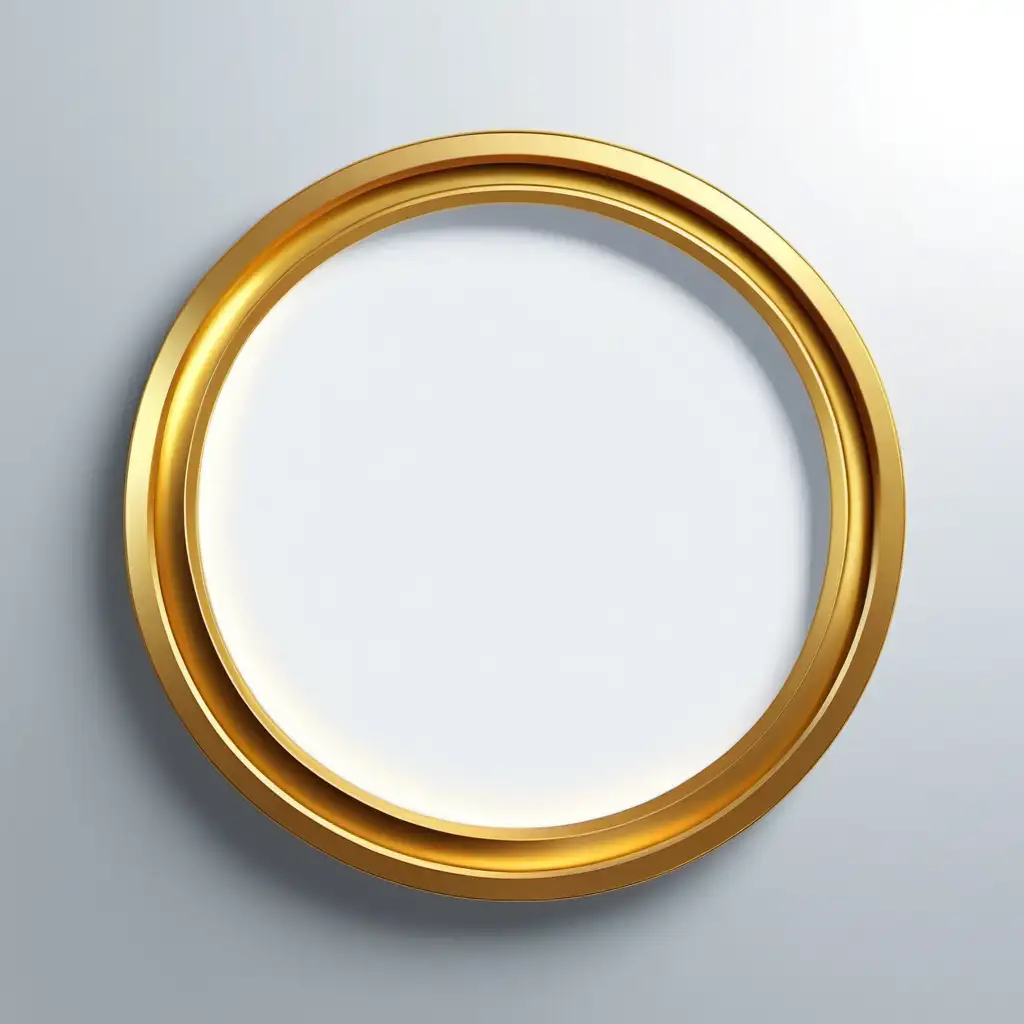 Elegant UI Design with Gold Round Empty Frame for Digital Displays
