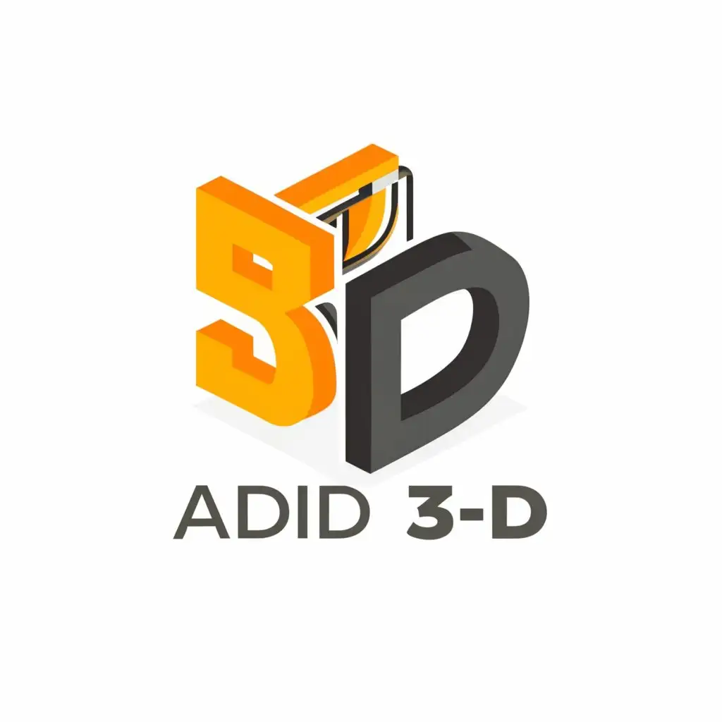 a logo design,with the text "ADD 3D", main symbol:3d Printer,Moderate,be used in Technology industry,clear background