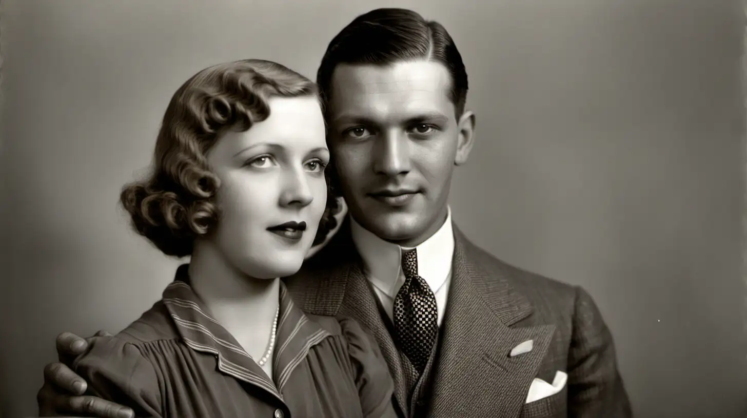 1930s Couple Portrait Vintage Love and Nostalgia