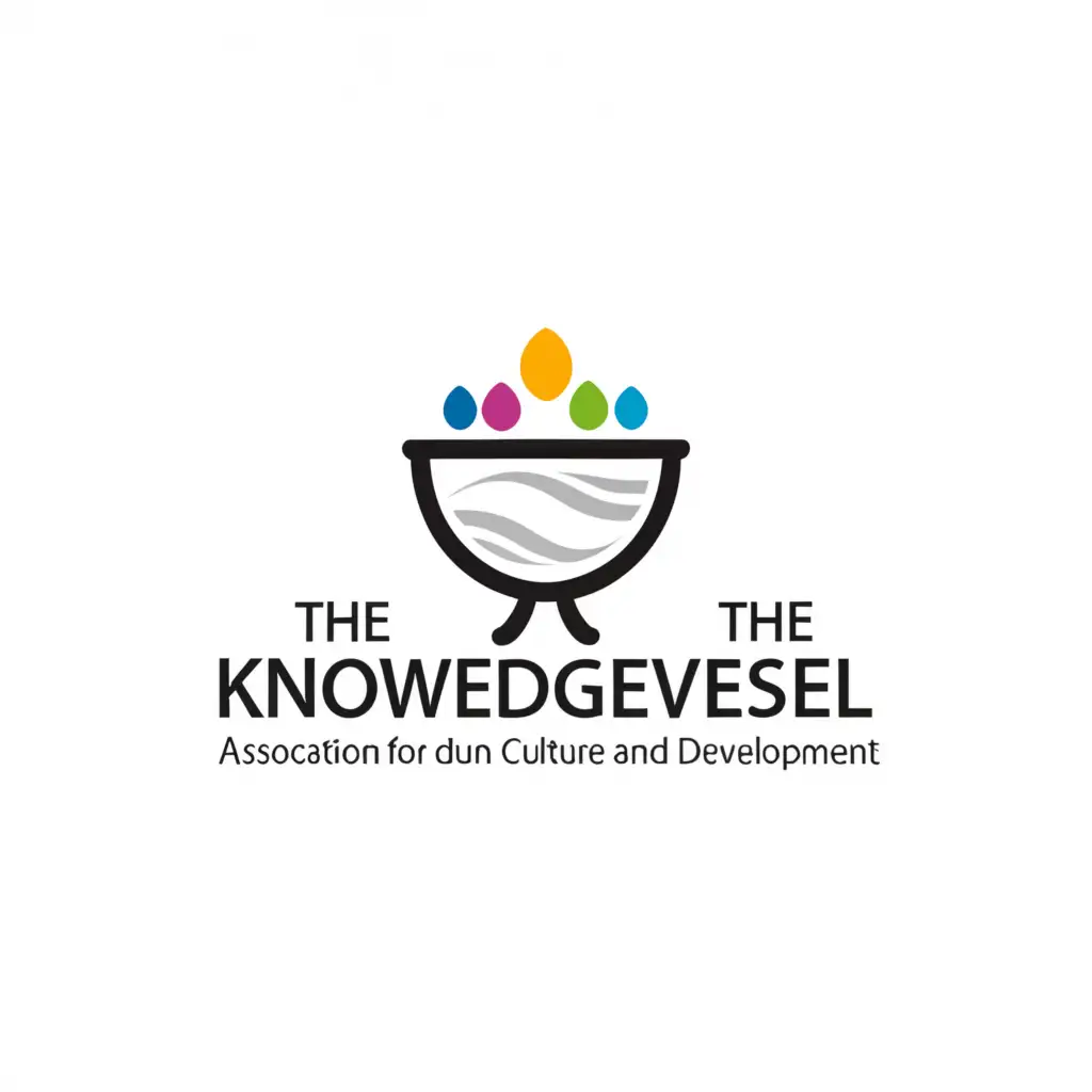 a logo design,with the text "Knowledge Vessel Association for Culture and Development", main symbol:cauldron,Minimalistic,be used in Education industry,clear background