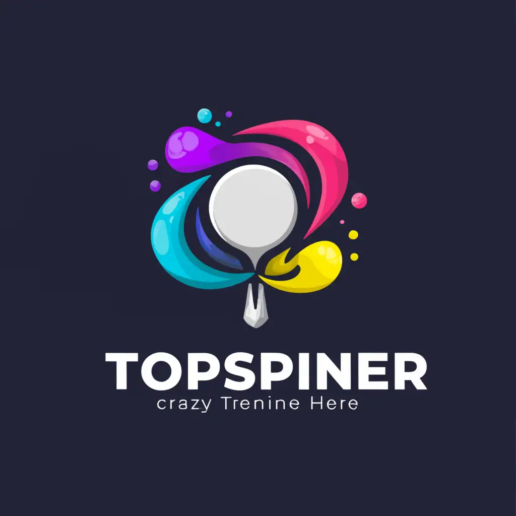 a logo design,with the text "TT-TopSpinner", main symbol:Table tennis
Topspin
Crazy
,Moderate,be used in Sports Fitness industry,clear background