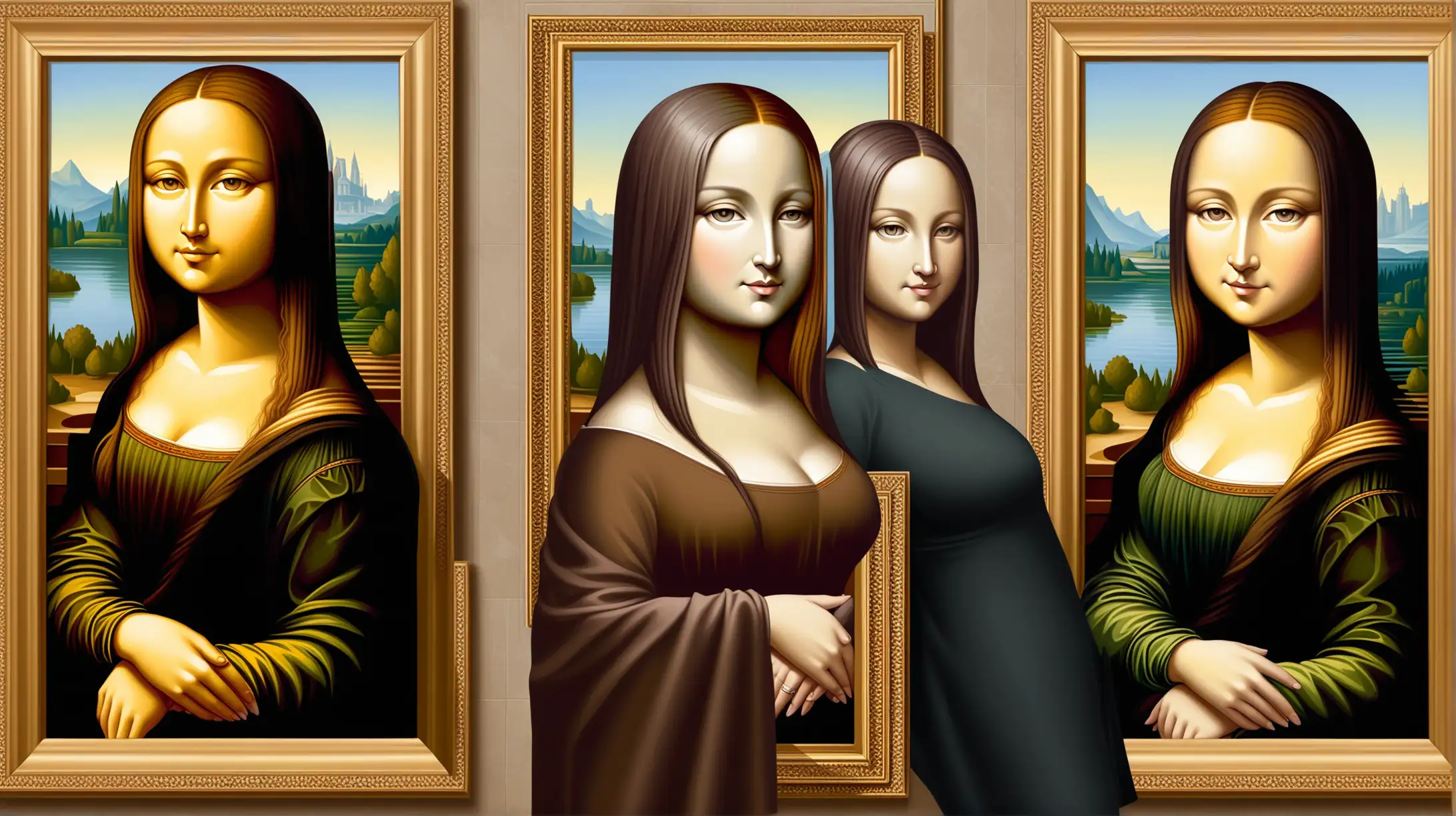 "monalisa" with modern cloding full picture