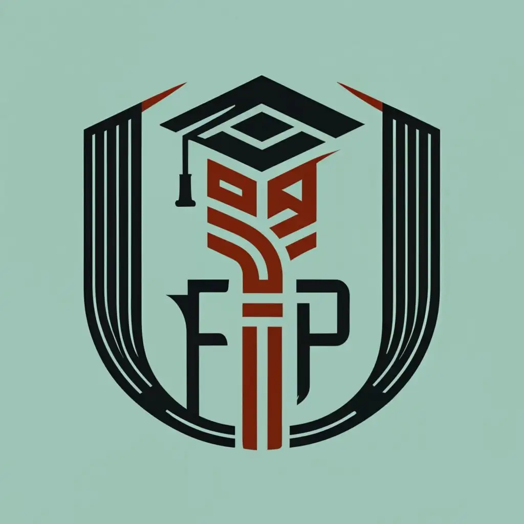 logo, logo, futuristic logo of a skyscraper and a traditional Moroccan door with symbol of medicine in the middle., with the text "F.M.P.R", typography, be used in Education industry