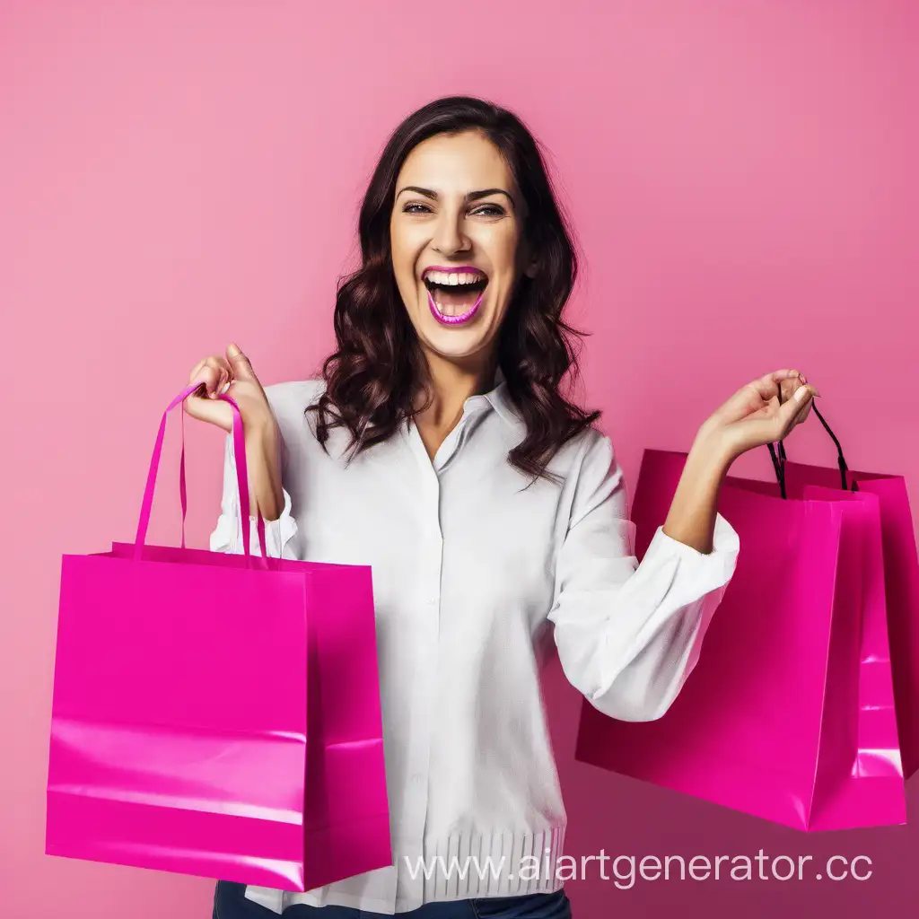Joyful-Shopping-Spree-Smiling-Woman-with-Vibrant-Fuchsia-Bags