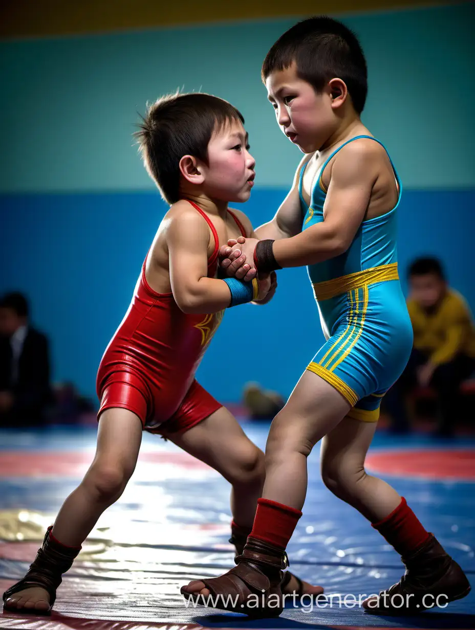 Kazakh wrestling children