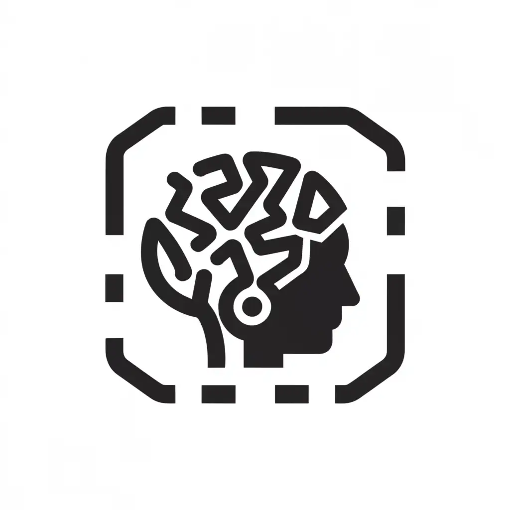a logo design,with the text "The logo of the web application, which, based on a person's VK page, creates their psychological portrait in black color without text.", main symbol:brain,Minimalistic,clear background