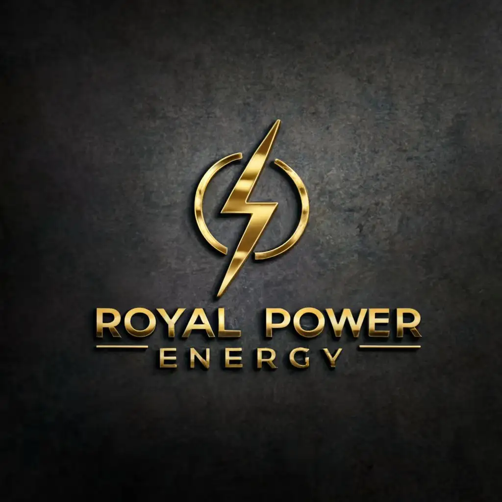 a logo design,with the text "Royal Power Energy", main symbol:Electrical Symbol-half gold colour,Moderate,be used in Technology industry,clear background