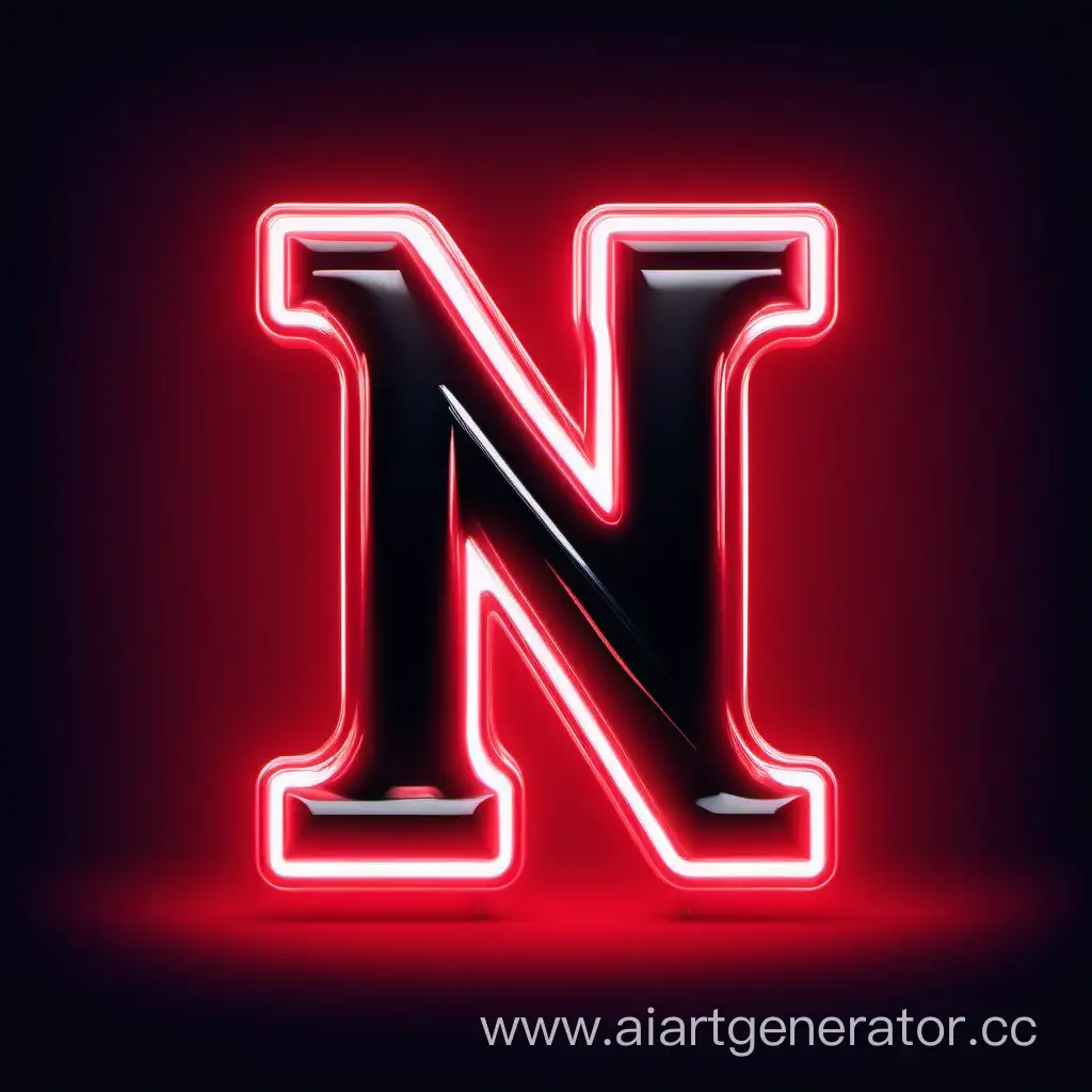 BlackRed-Neon-Letter-N-on-Vibrant-Background