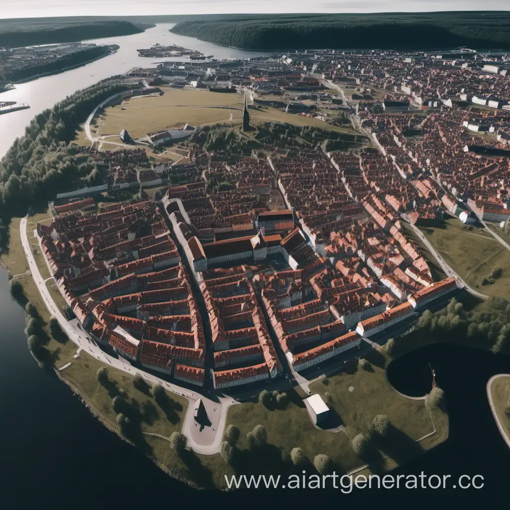 Древний скандинавский город, вид сверху
