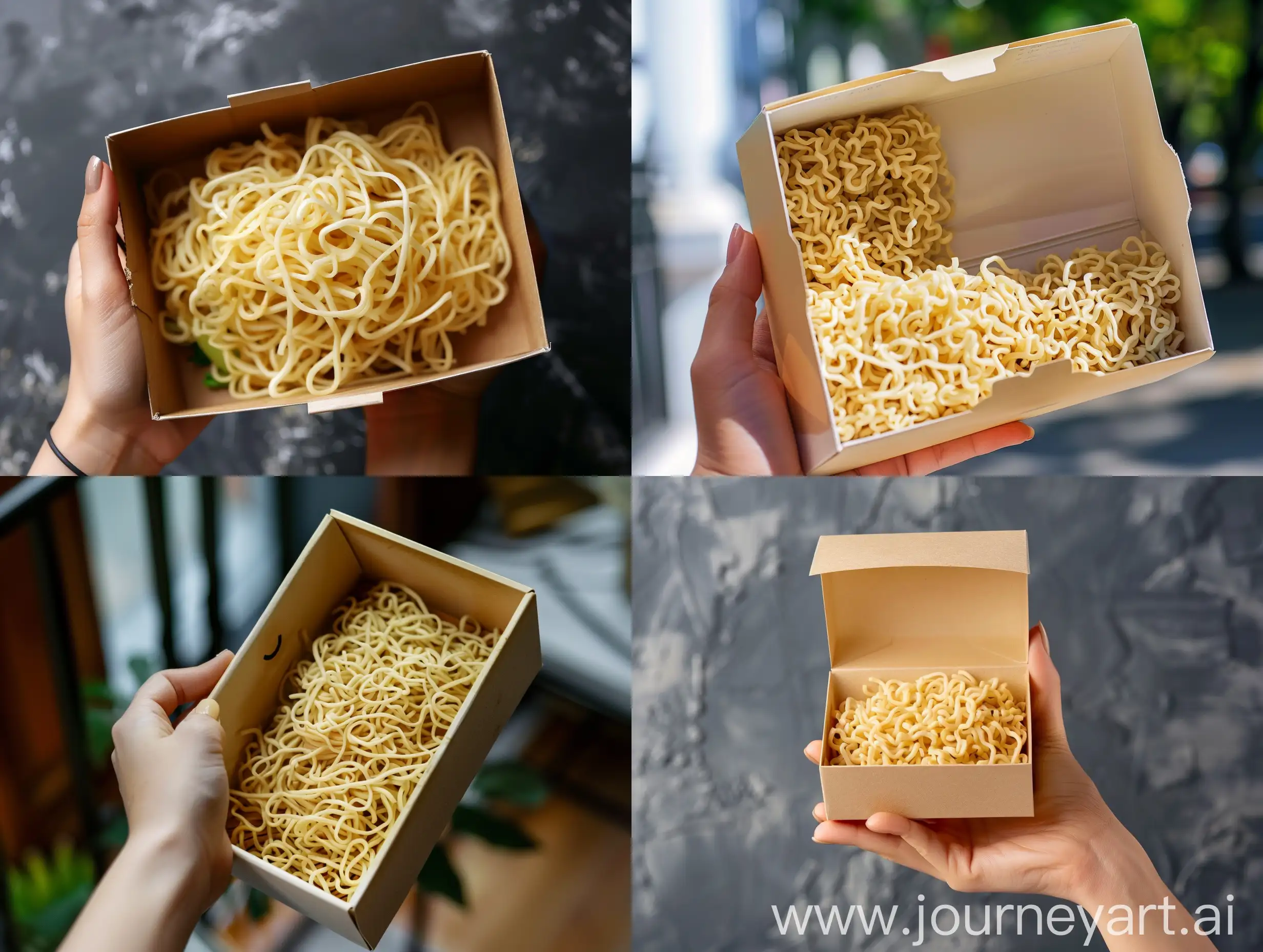 Asian-Cuisine-Woman-Holding-a-Box-of-Noodles