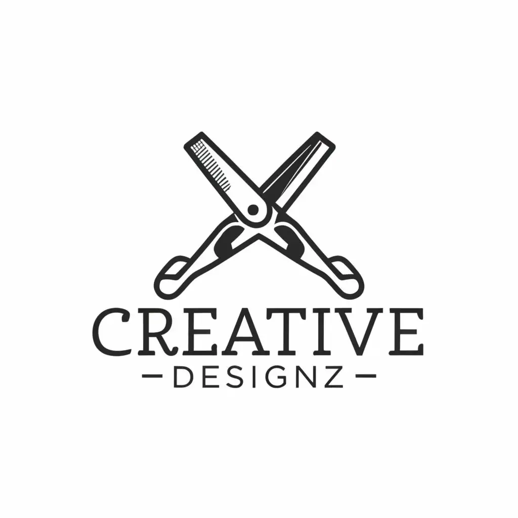 logo, Hair clippers, with the text "Creative Designz", typography, be used in Beauty Spa industry