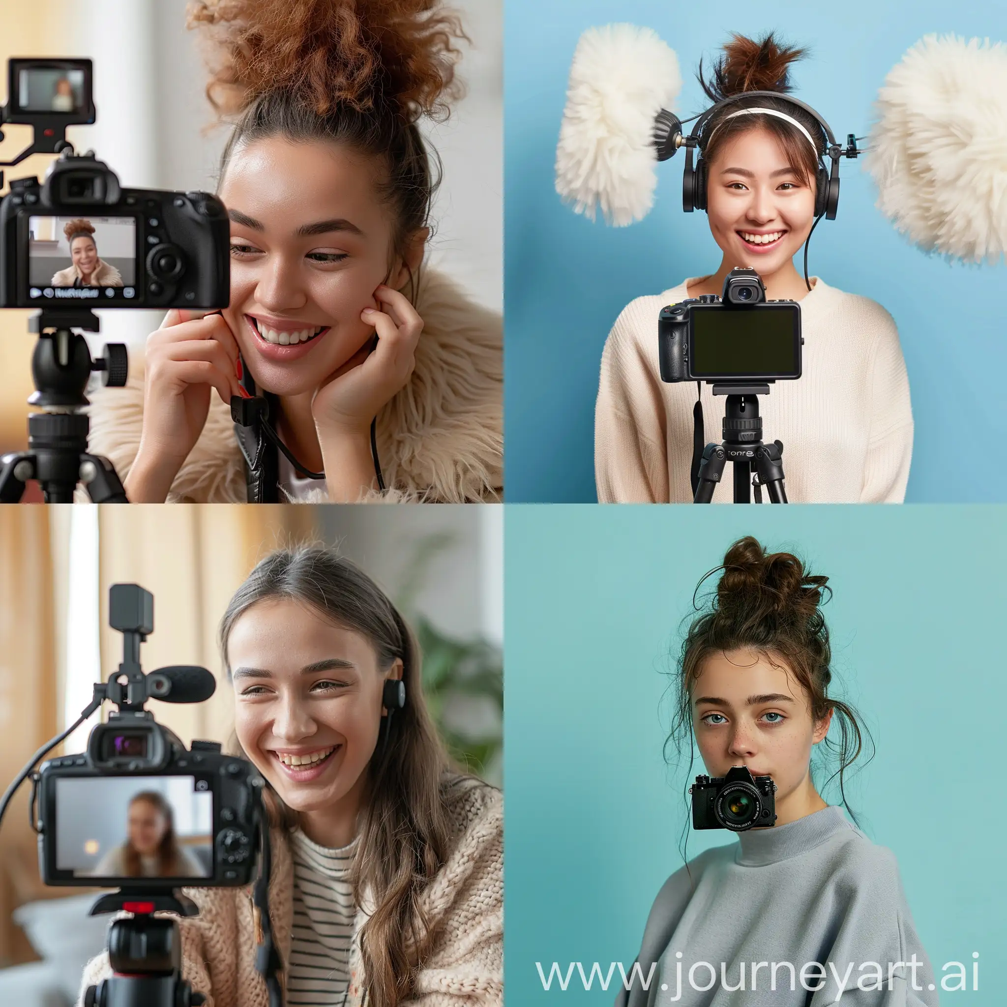 girl camera during video meeting