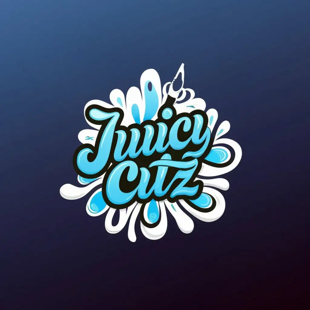 a logo design,with the text "juicy cutz", main symbol:barber splash drip,complex,clear background