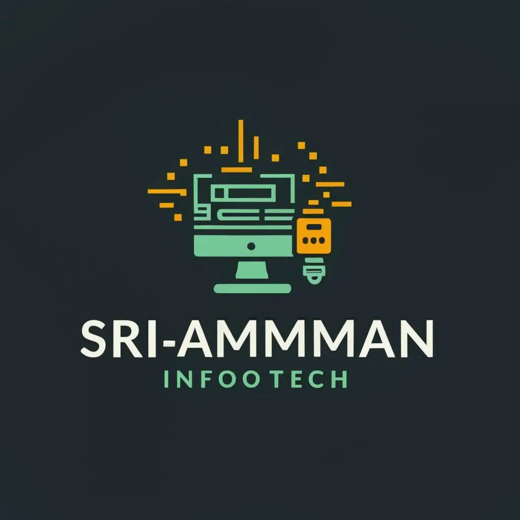 logo, Computer, cctv, with the text "Sri Amman Info Tech", typography