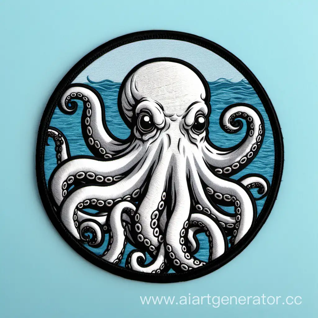 White-Octopus-on-Patch-Unique-Marine-Life-Art