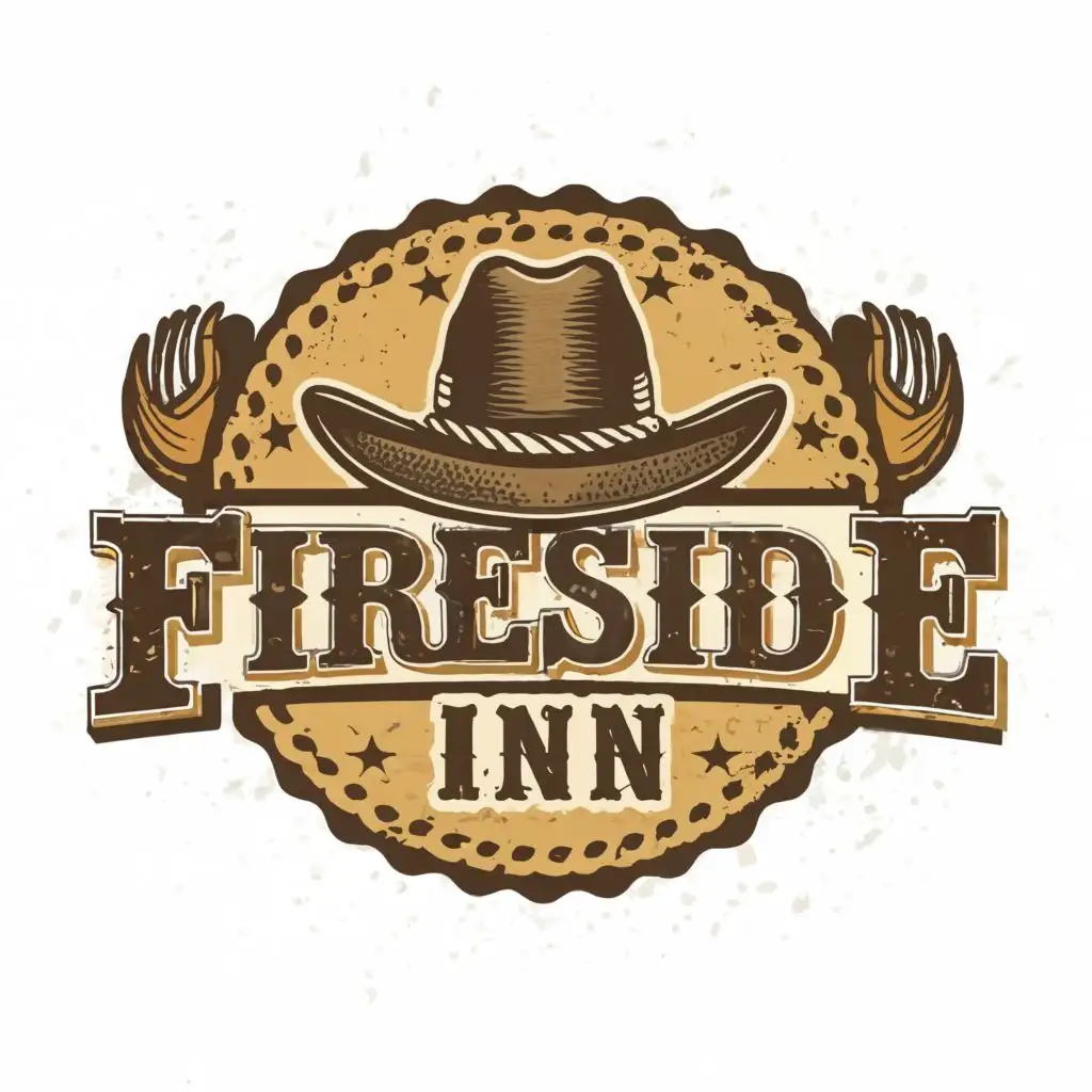 LOGO-Design-for-Fireside-Inn-Rustic-Cowboy-Hat-with-Inviting-Typography-for-Restaurant-Branding