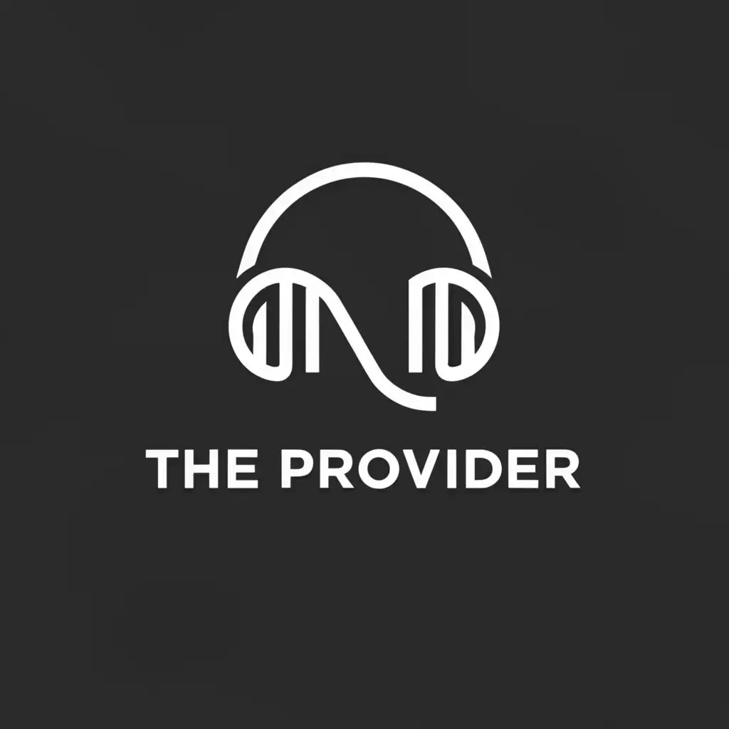 a logo design,with the text "theprovider", main symbol:some producer headphones,Minimalistic,clear background