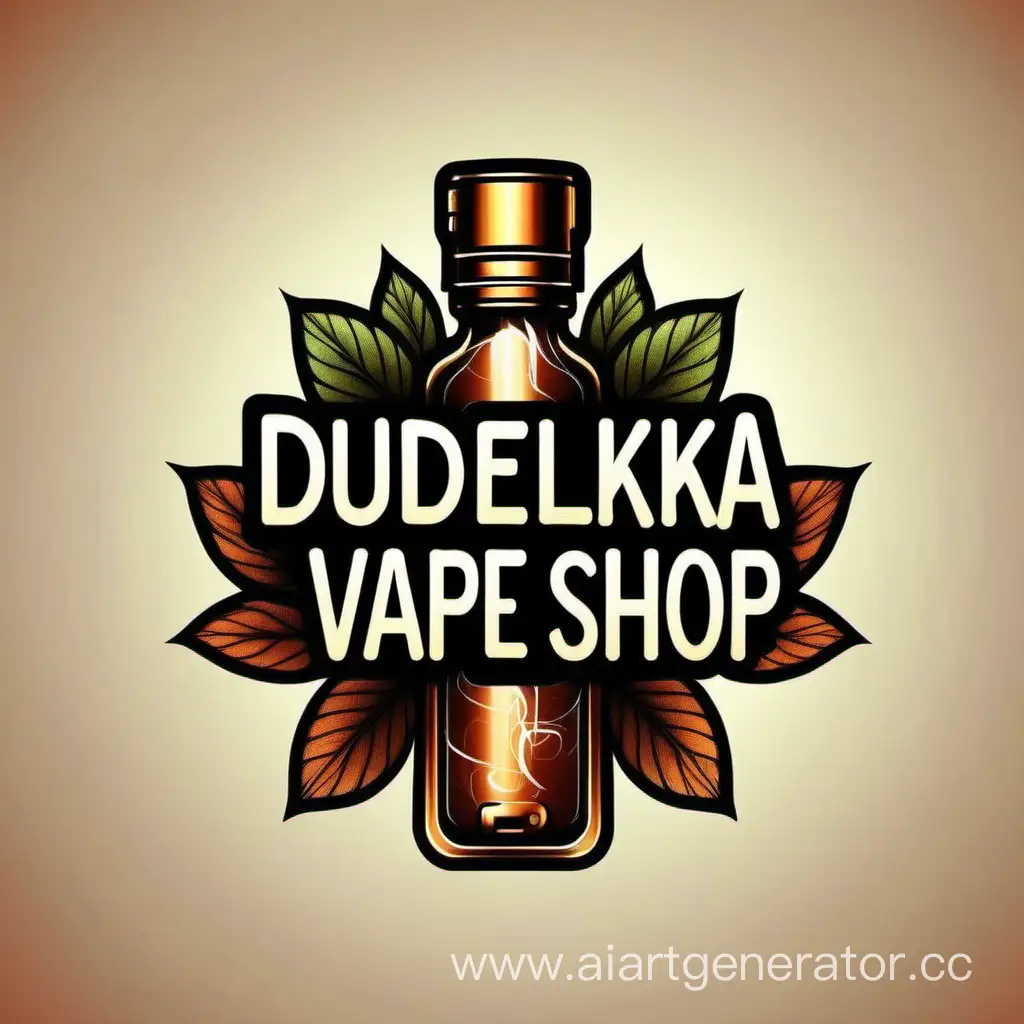 красивый логотип для группы, с названием DUDELKA VAPE SHOP