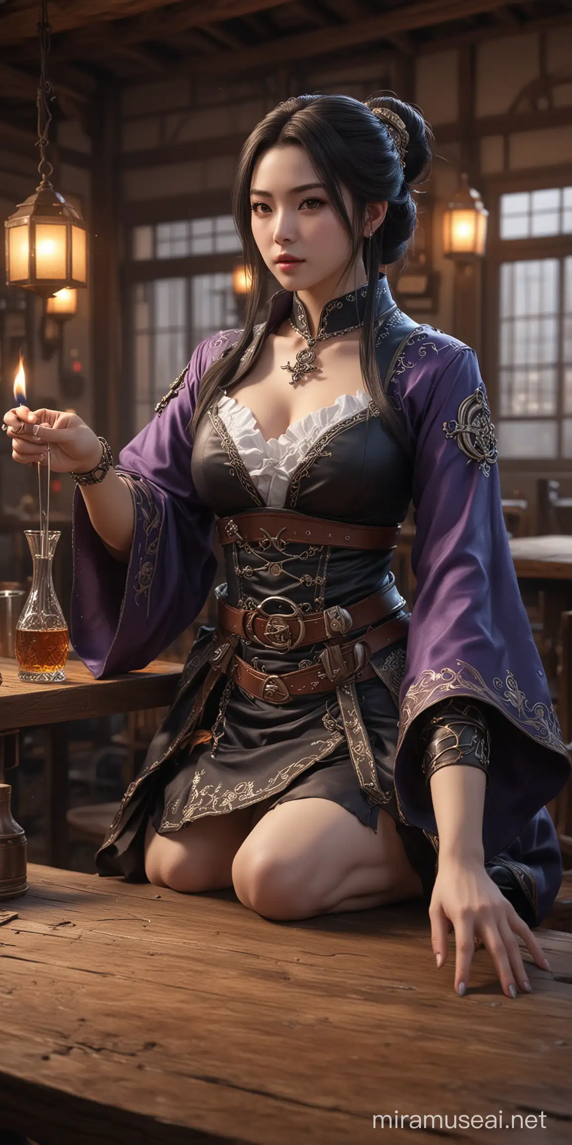 Elegant Warlock HoneOnna Idol Girl in Fantasy Isekai Tavern
