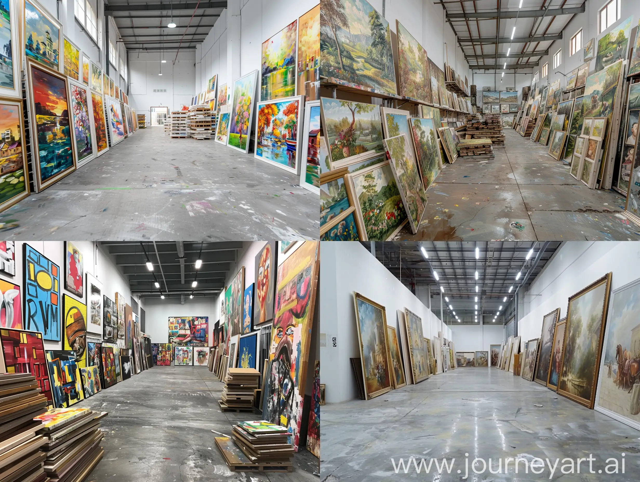 Vibrant-HandPainted-Oil-Paintings-in-an-Oversized-Factory