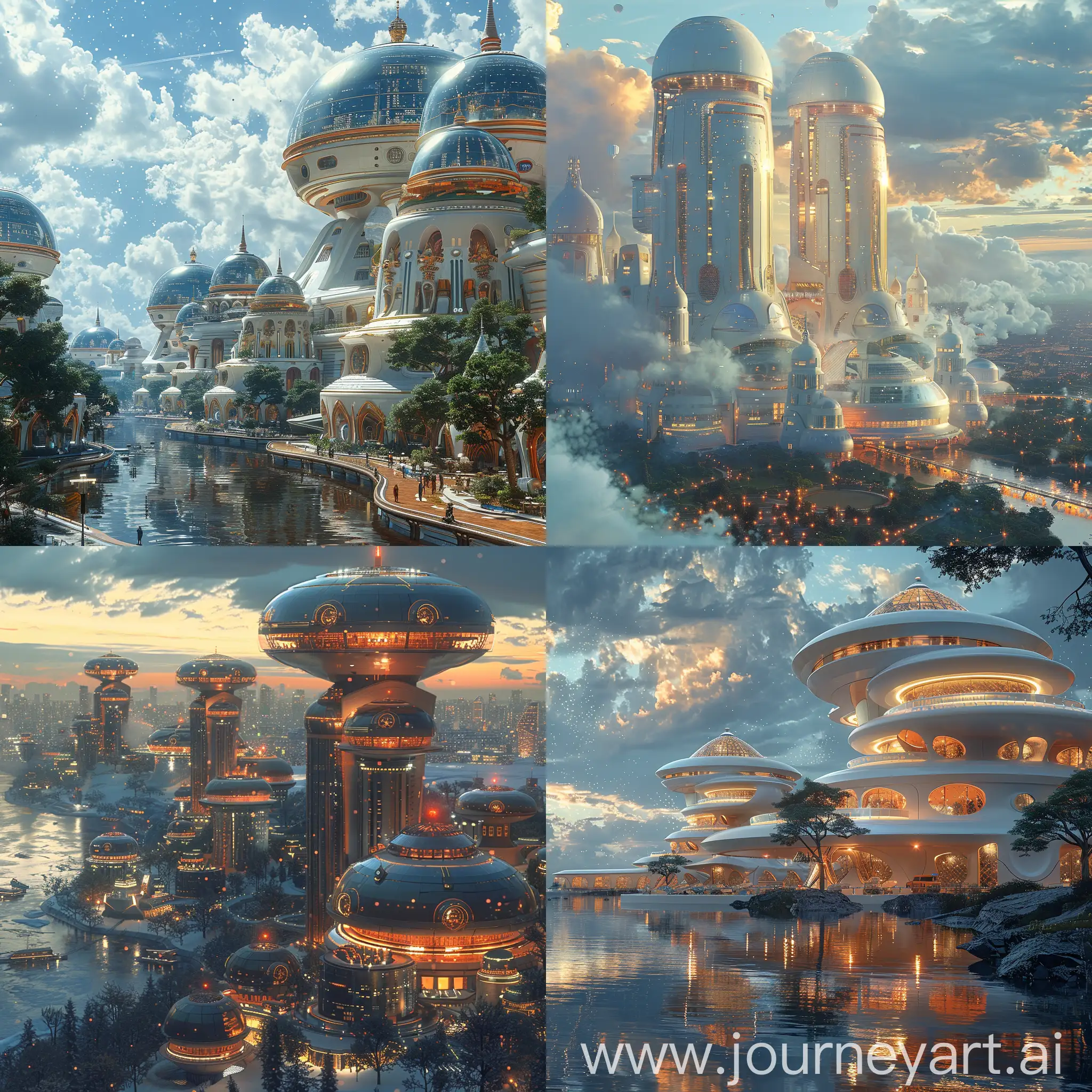 Ultra-modern futuristic Moscow, ultramodern futuristic Moscow, far future, advanced civilization, octane render  --stylize 1000