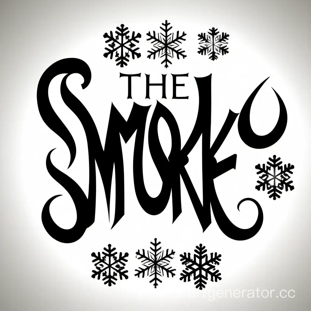 Название SMOKE NORD черным шрифтом на белом фоне со снежинками