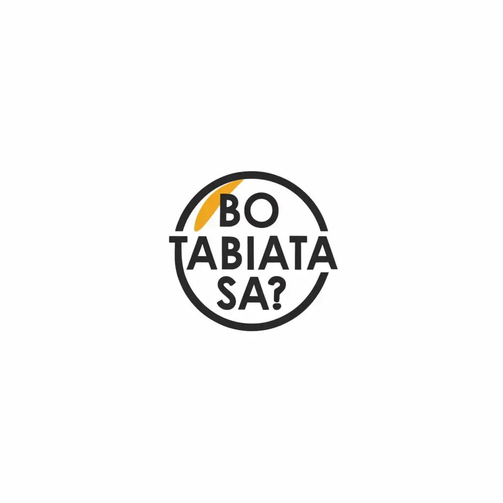 a logo design,with the text "Bo Tabata Sa?", main symbol:Circle,Minimalistic,be used in Education industry,clear background