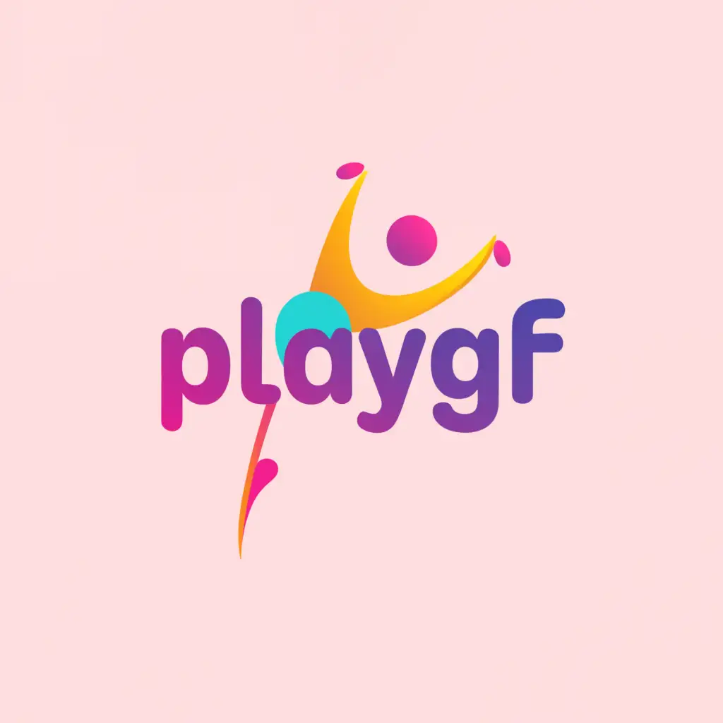 a logo design,with the text "playgf", main symbol:short skirt show girls,Moderate,clear background