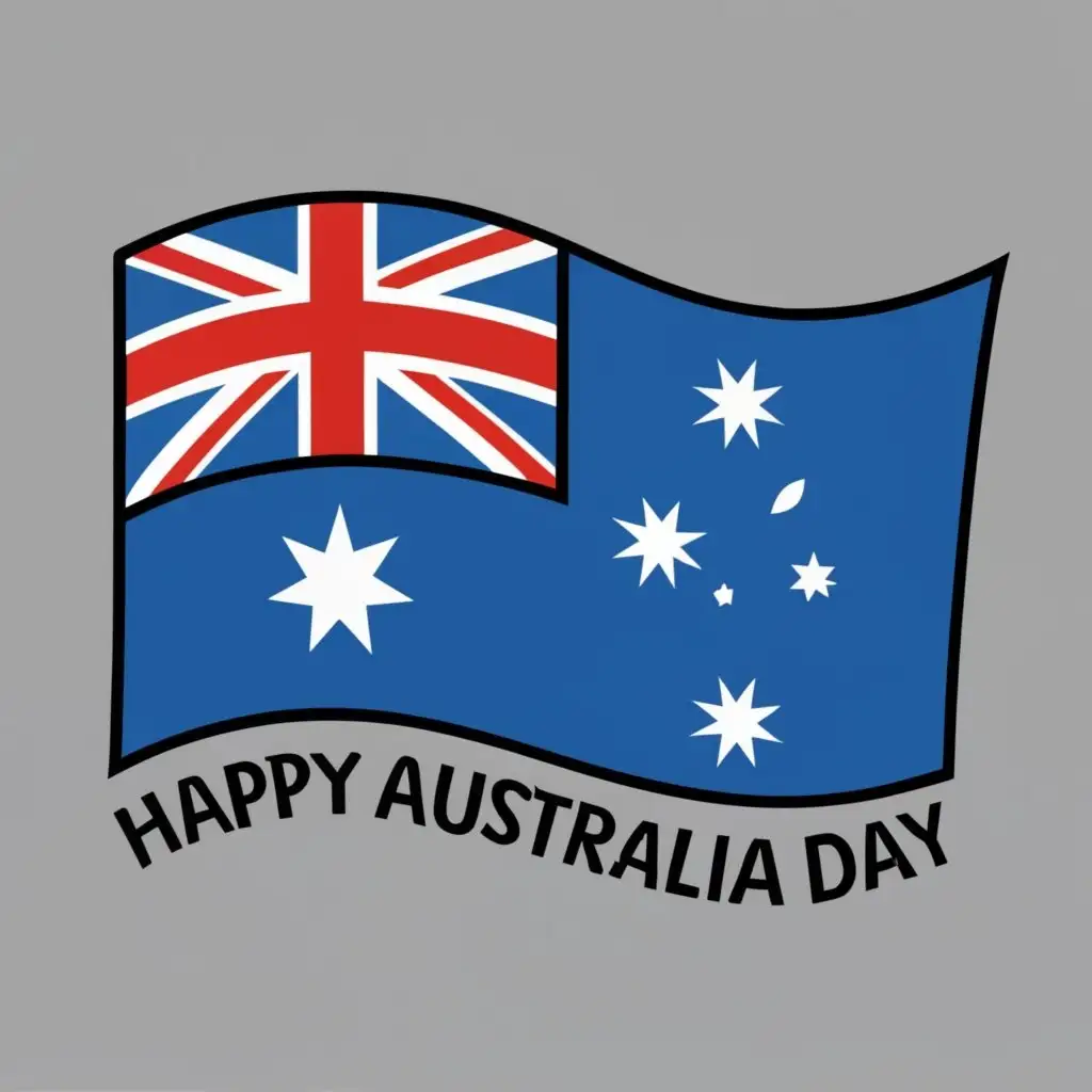 logo, australia flag, with the text "Happy Australia Day", typography, be used in Animals Pets industry