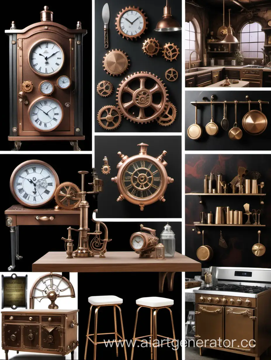 Steampunk-Style-Kitchen-Furniture-and-Decor-Collage