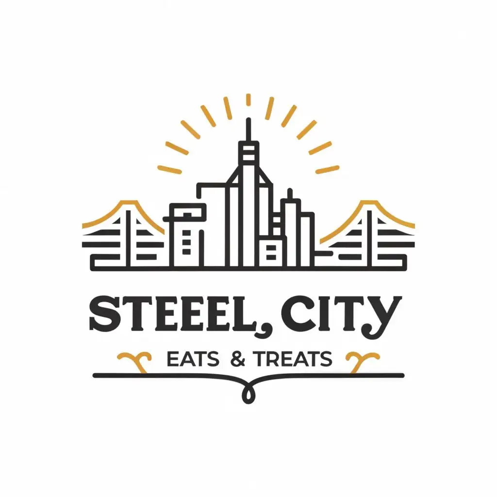a logo design,with the text "steel city eats and treats", main symbol:city of pittsburgh,Moderate,be used in Restaurant industry,clear background