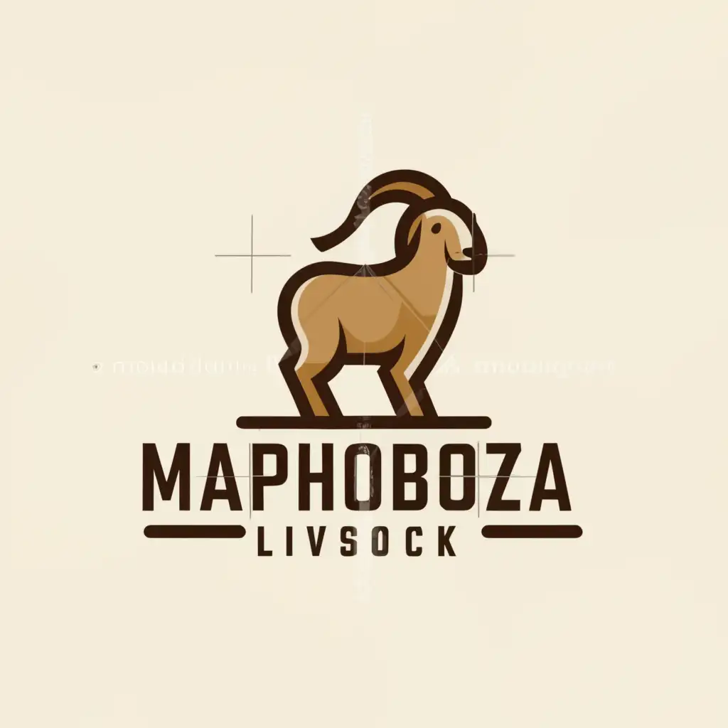 a logo design,with the text "Maphoboza Livestock", main symbol:goats,Moderate,be used in Animals Pets industry,clear background