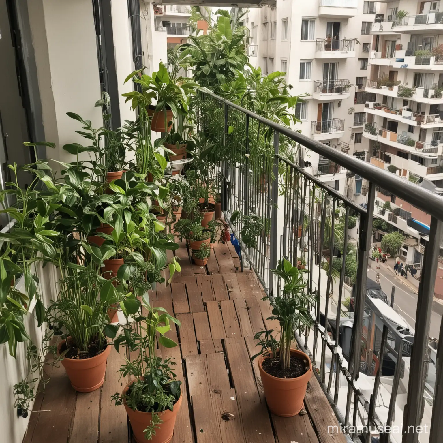 plants in balcony long pic 
