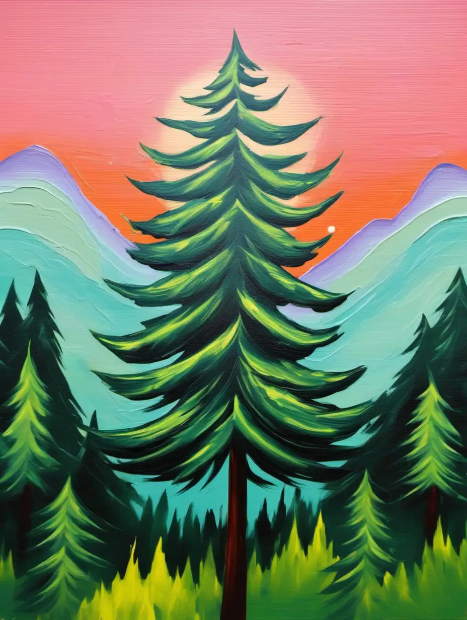 jessica miller style pine tree painting