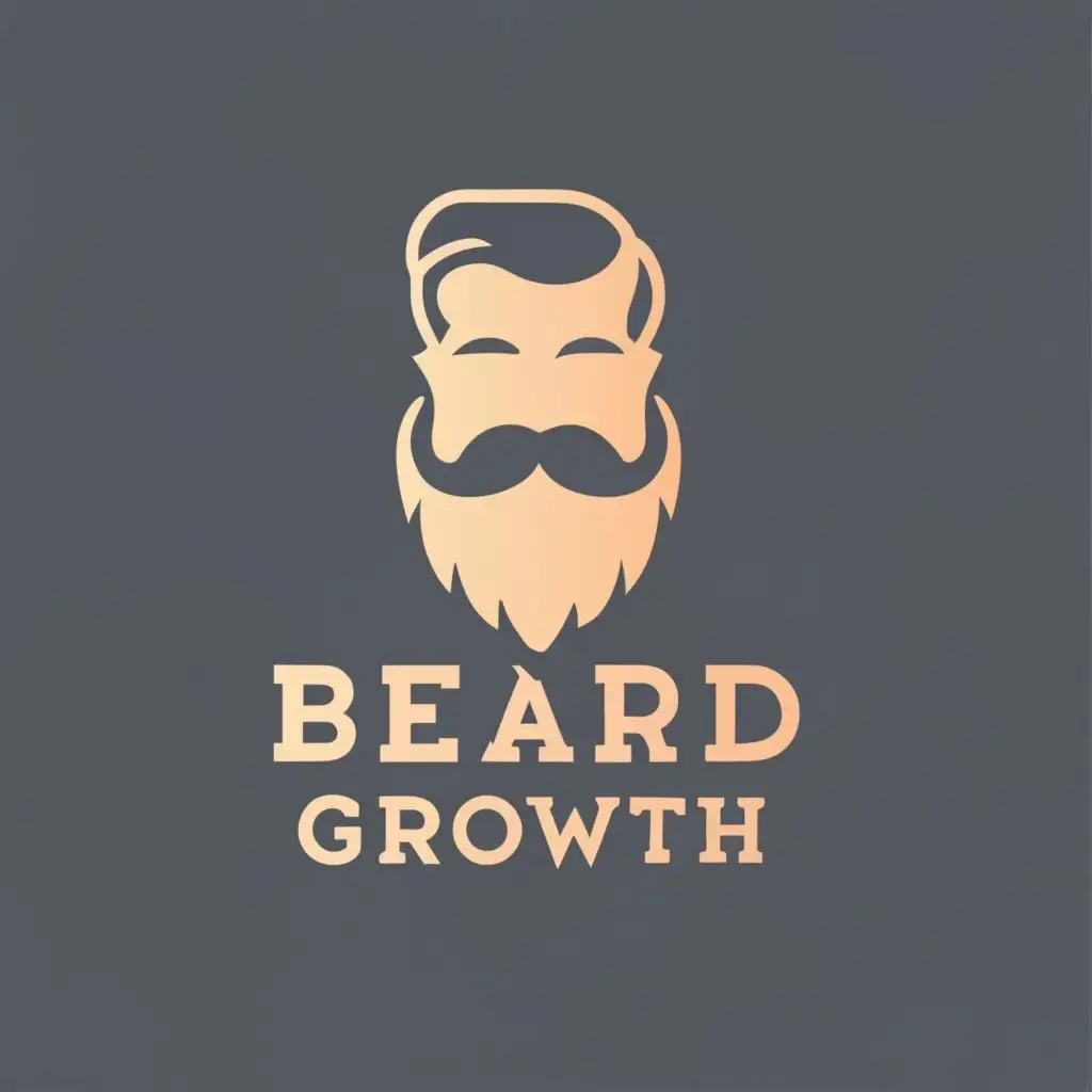 logo, a beard, with the text "Beardgrowth", typography, be used in Beauty Spa industry with black background